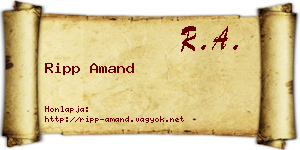 Ripp Amand névjegykártya